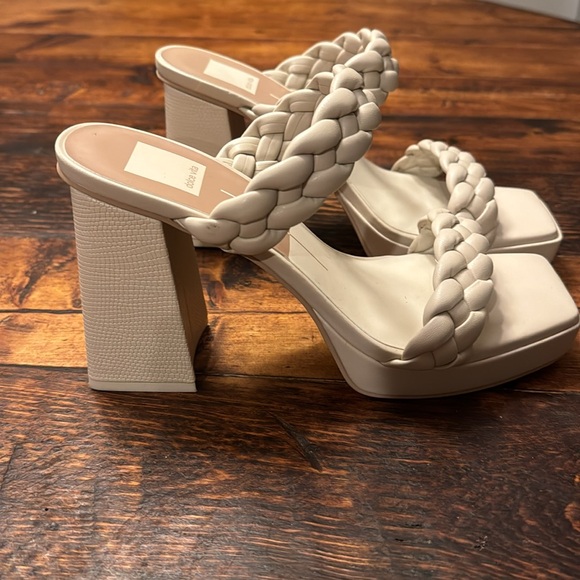 NWOT DolceVita Cream Neutral braided heels size 8.5 - Picture 4 of 6